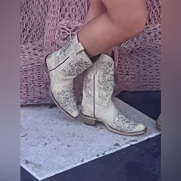 Corral white/glitter distressed cowgirl boots - Picture 4 of 4